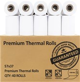 THERMAL MACHINE ROLL 57 X 37MM BOX  40 CARTON